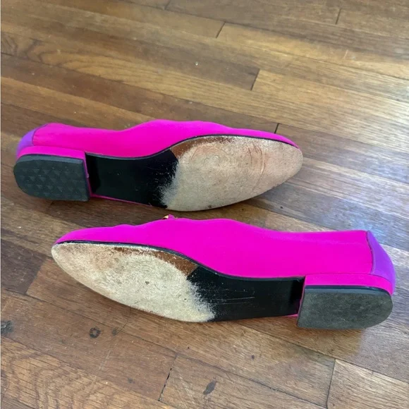 Stuart Weitzman Fuchsia & Magenta Chain-Trim Loafers - Picture 3 of 6